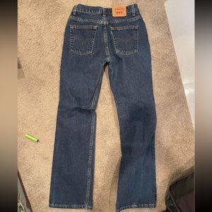 Levis Blue jeans, straight leg, high rise